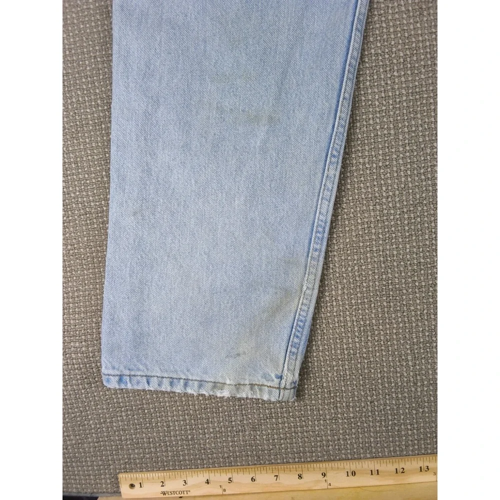 Lot of 2 VTG Distressed Carhartt Relaxed Fit Denim Jeans Light Wash Workwear